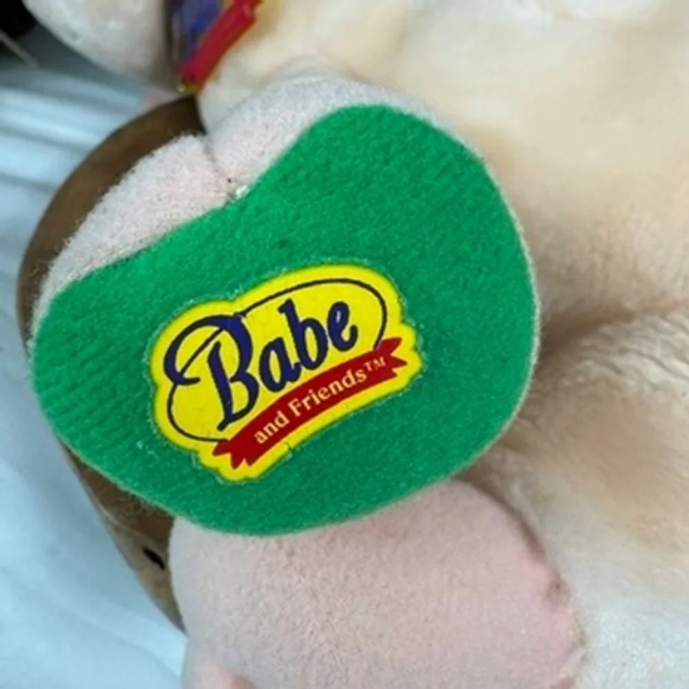 Vintage Babe and Friends Pig Plush with Mice in Pouch Movie Collectible Toy 12